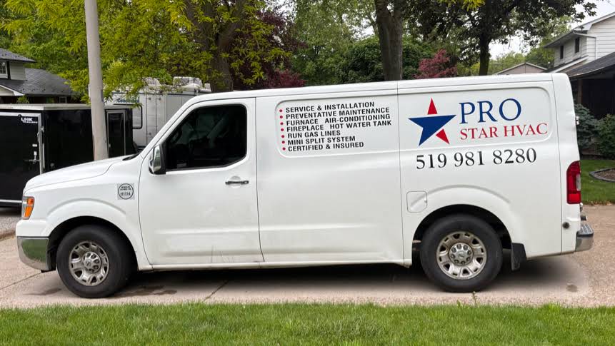 Pro Star HVAC service van parked in a Windsor neighbourhood